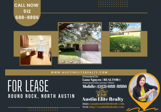 Three-bedroom rental home in the Rainbow Parke community of Round Rock