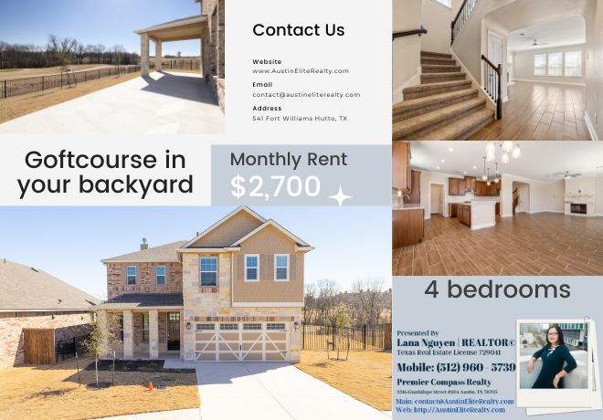 new house for rent with golf course in north austin texas